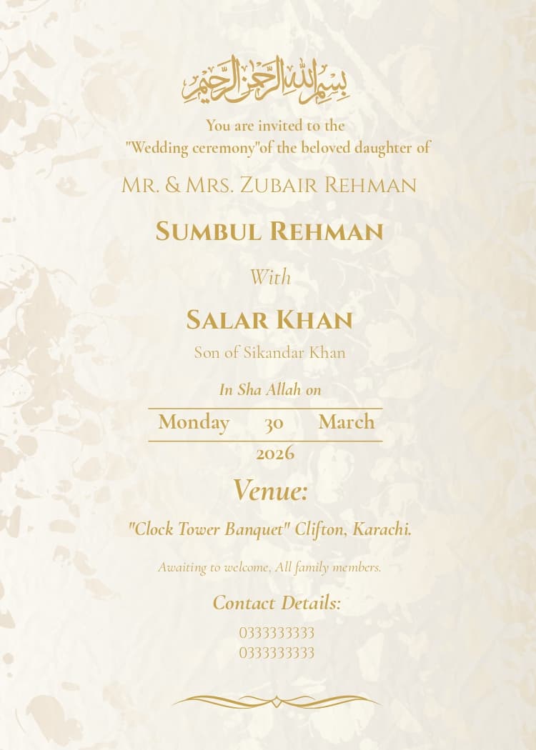 Elegant wedding Invitation Template