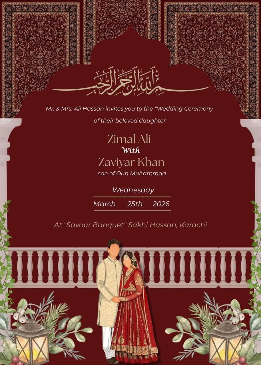 Forever Starts Here – Royal Islamic Wedding Card