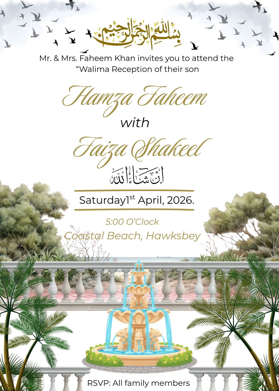 Coastal Walima Invitation