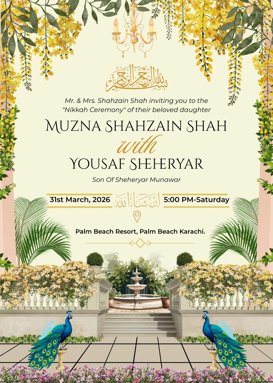 Royal Garden Nikah Invitation