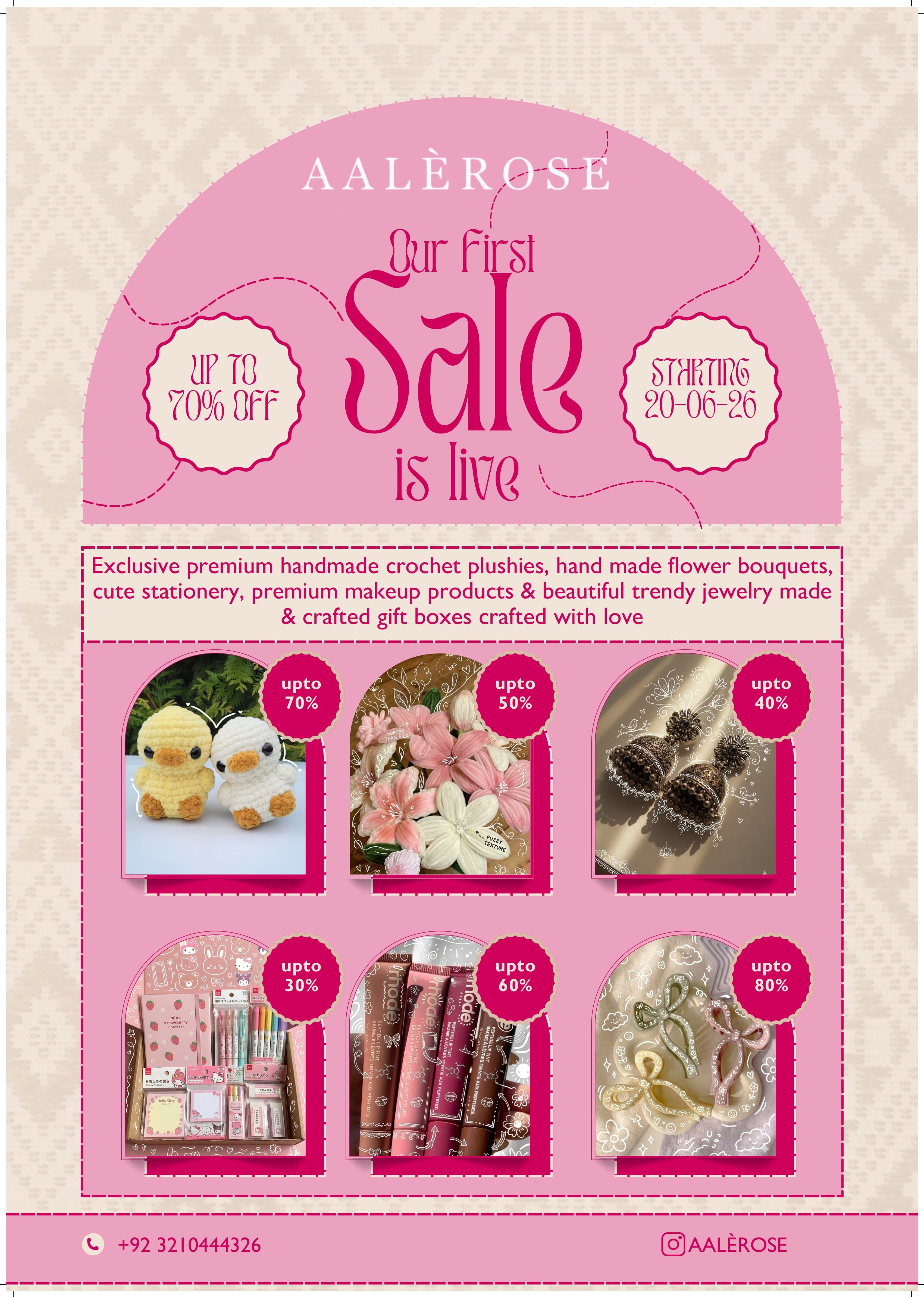 Cute Pink Elegant Sale Campaign Poster