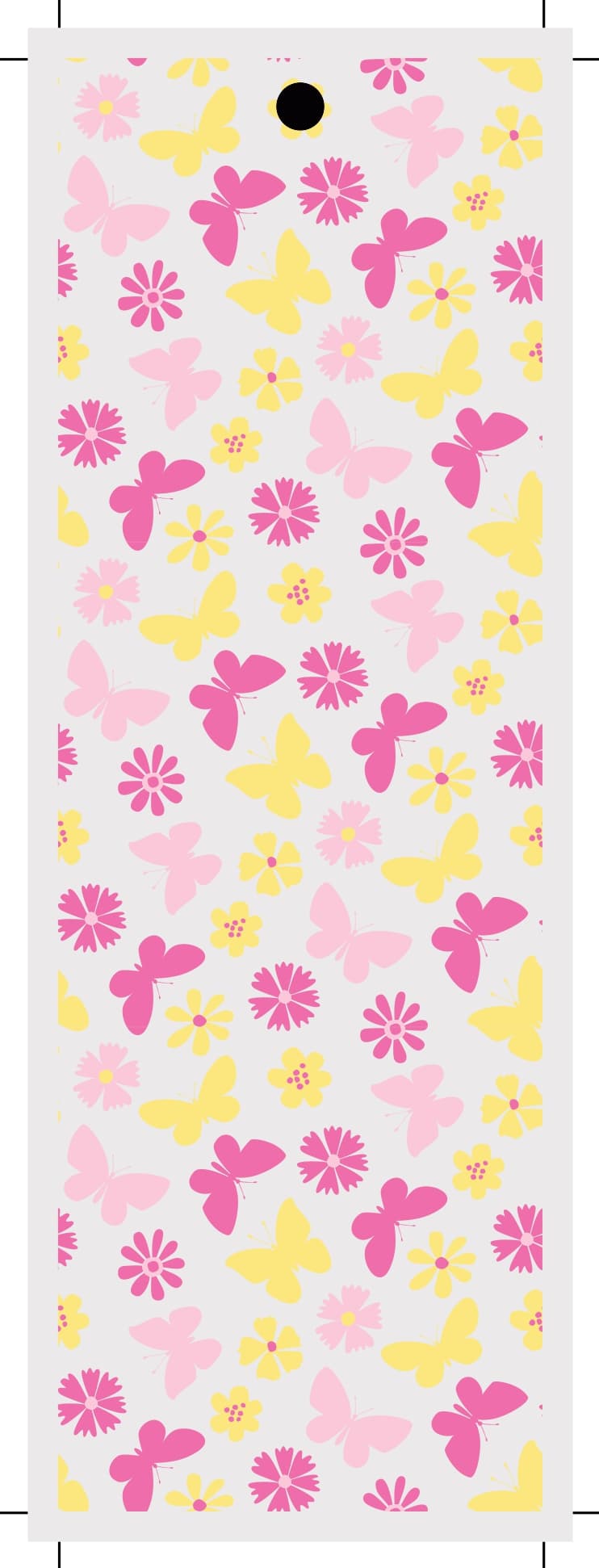 Pastel Floral & Butterfly Pattern Bookmark - View 2