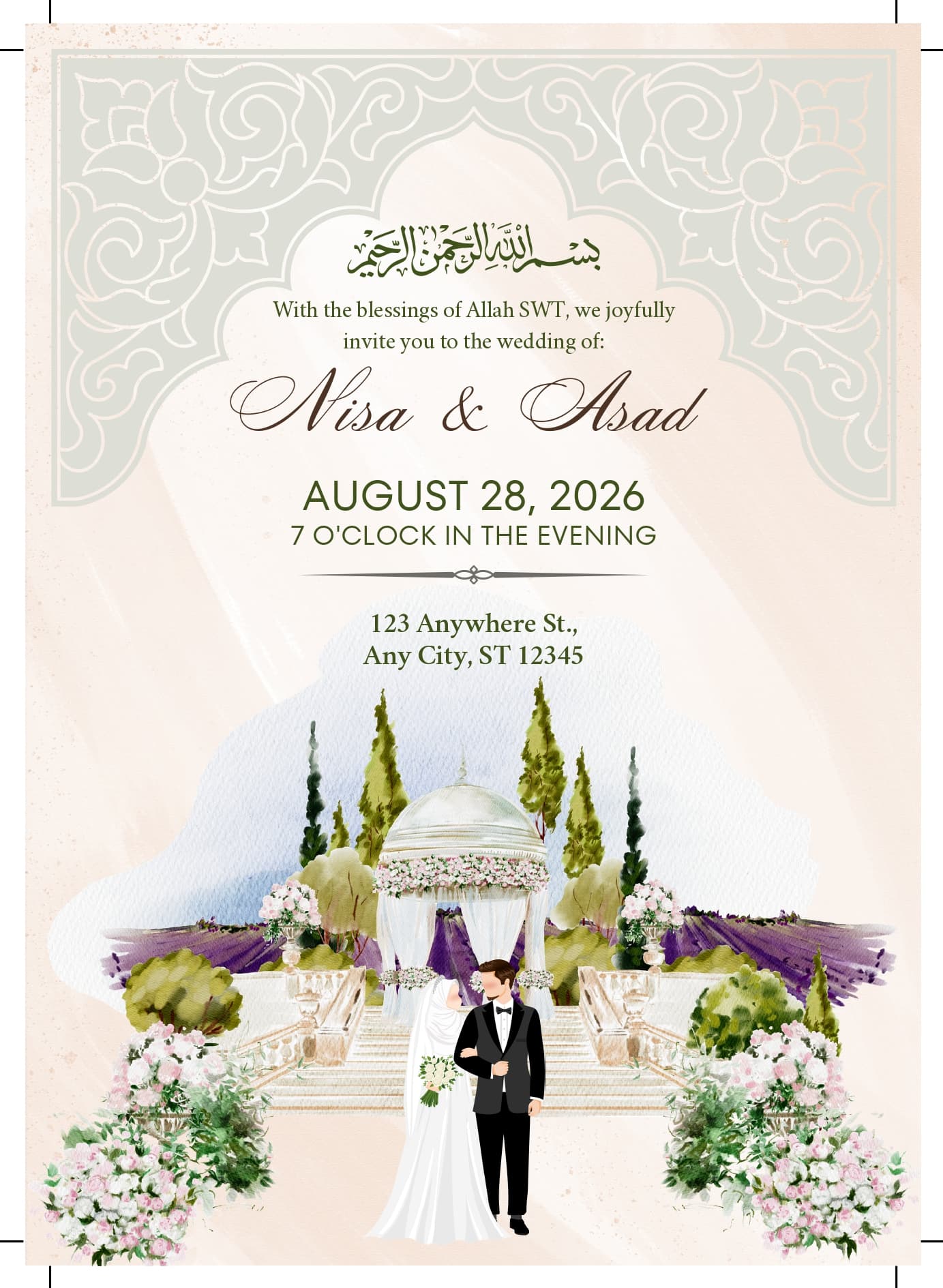 Elegant Islamic Wedding Invitation